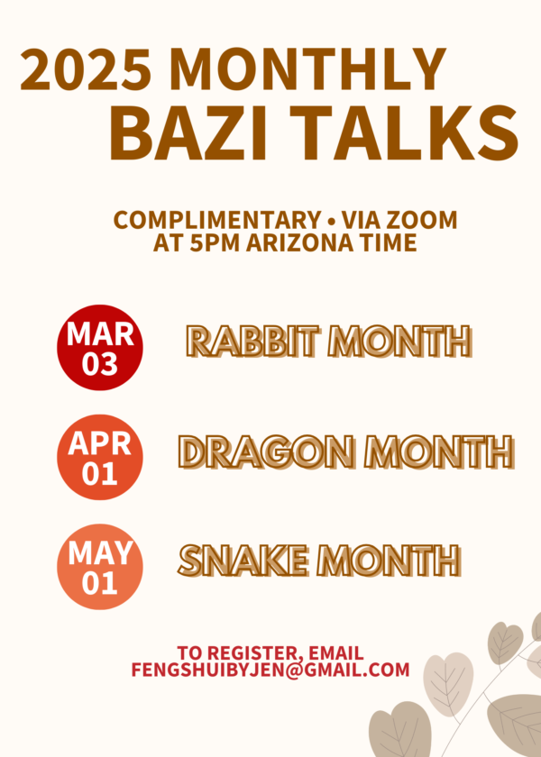 Free Monthly Feng Shui and BaZi Talk